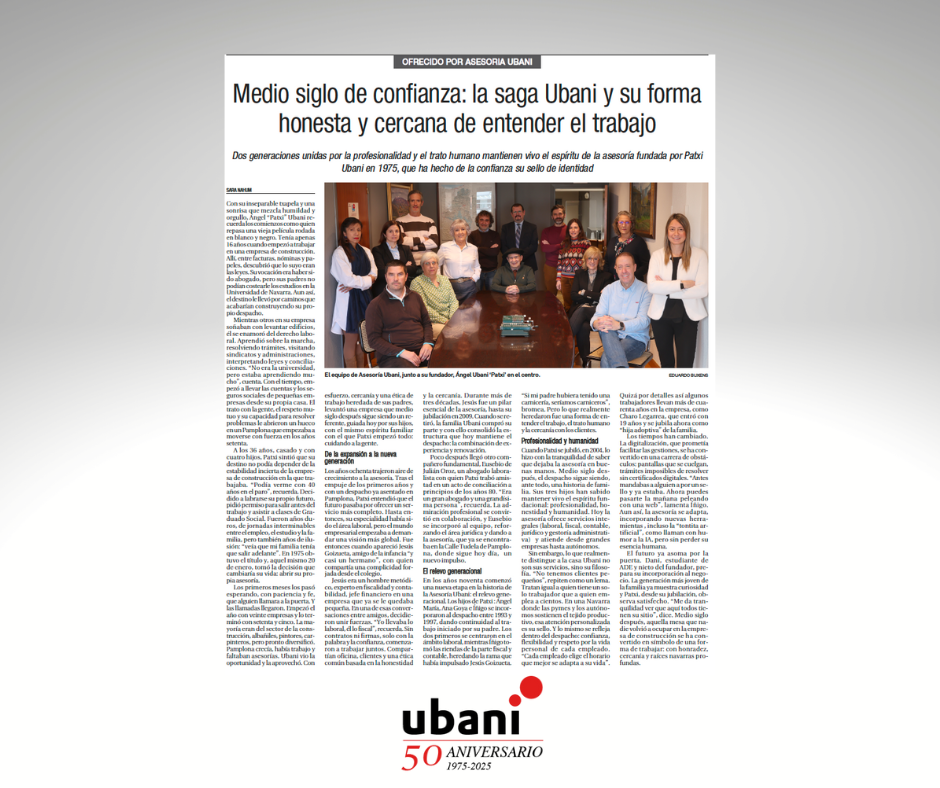 Medio siglo de confianza: la saga Ubani y su forma honesta y cercana de entender el trabajo