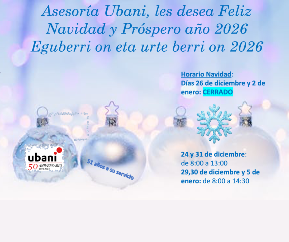 Feliz Navidad y Prospero 2026 -Eguberri on eta urte berri on 2026
